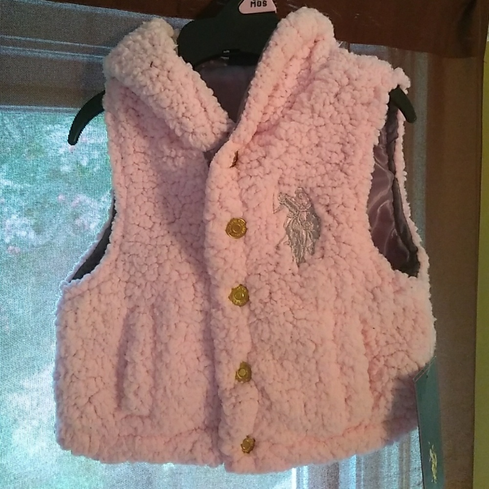 U.S Polo 12 month girls Sherpa vest